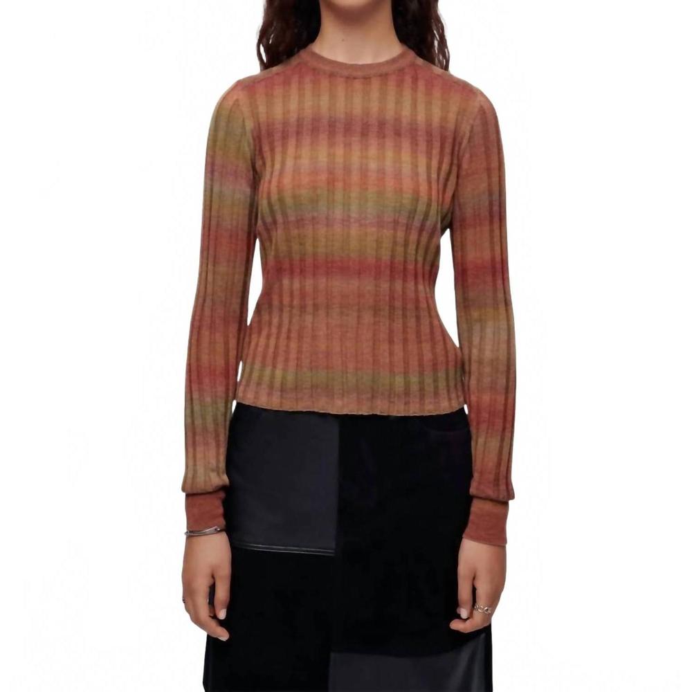 NEW RE/DONE poor boy rib slim pullover in bayleaf combo